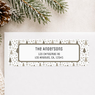 Christmas Personalized Beige Return Address Label