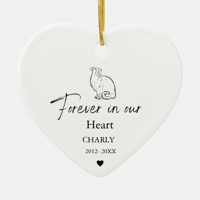 Christmas Pet  Cat Dog Memorial name  Ceramic Ornament (Front)