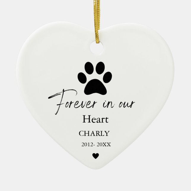 Christmas Pet  Cat Dog Memorial name  Ceramic Ornament (Front)