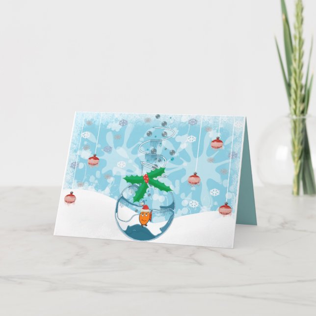 Christmas Pet Fish Splat Holiday Card (Front)