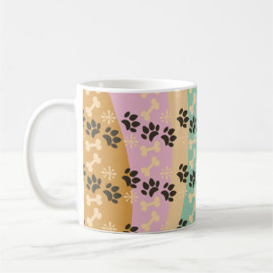Christmas Pet Paw Bone Snowflake Patterned Coffee Mug