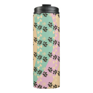 Christmas Pet Paw Bone Snowflake Patterned Thermal Tumbler