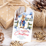 Christmas Peter Rabbit vintage watercolor Gift Tags<br><div class="desc">Christmas Peter Rabbit vintage watercolor snowy winter scene template personalised gift tags</div>