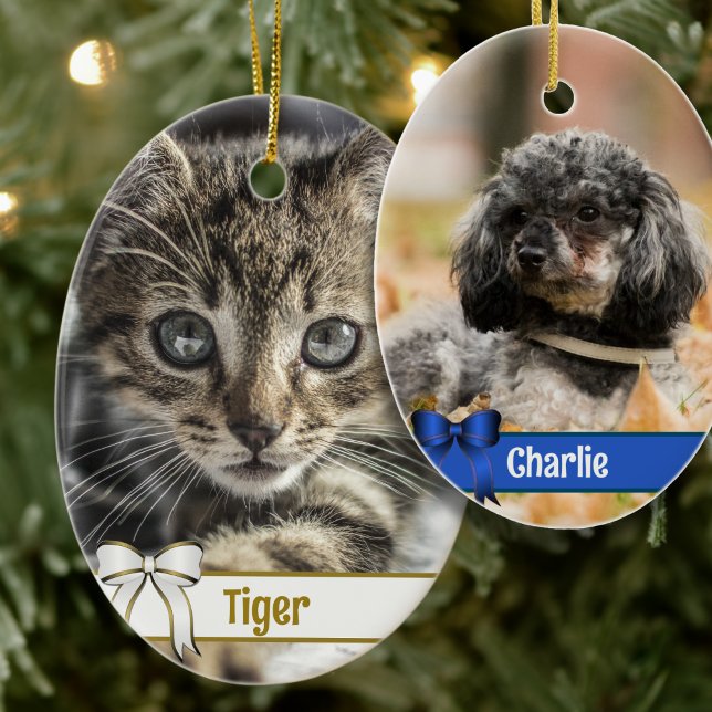 Christmas Pets Double-sided Photo Ornament (Creator Uploaded)