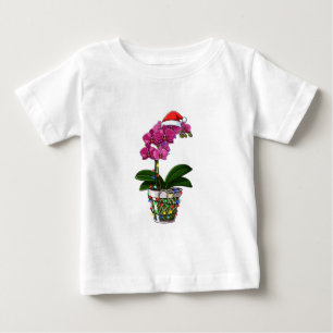 Christmas Phalaenopsis Moth Orchid Holiday Lights Baby T-Shirt