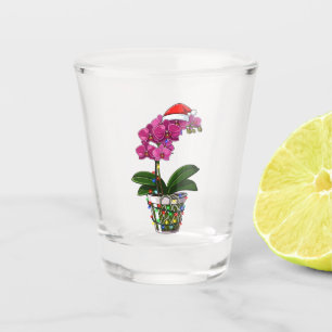 Christmas Phalaenopsis Moth Orchid Holiday Lights  Shot Glass