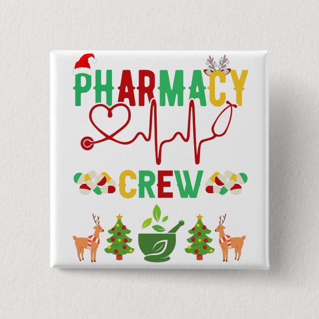 Christmas Pharmacy Crew 15 Cm Square Badge (Front)