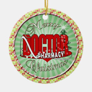 CHRISTMAS PHARMACY DOCTOR CERAMIC ORNAMENT