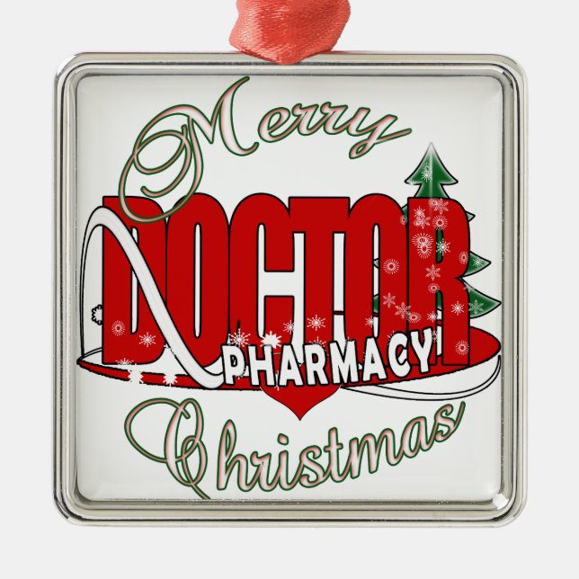 CHRISTMAS PHARMACY DOCTOR METAL TREE DECORATION (Front)