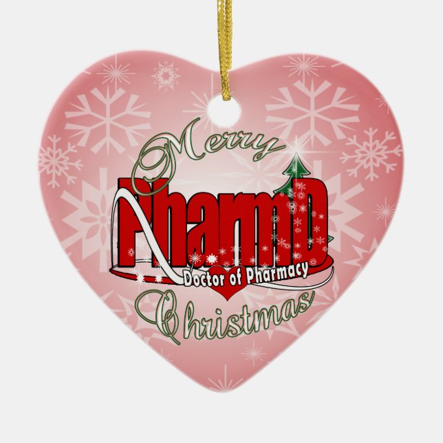 CHRISTMAS PharmD Doctor of Pharmacy Ceramic Ornament (Front)