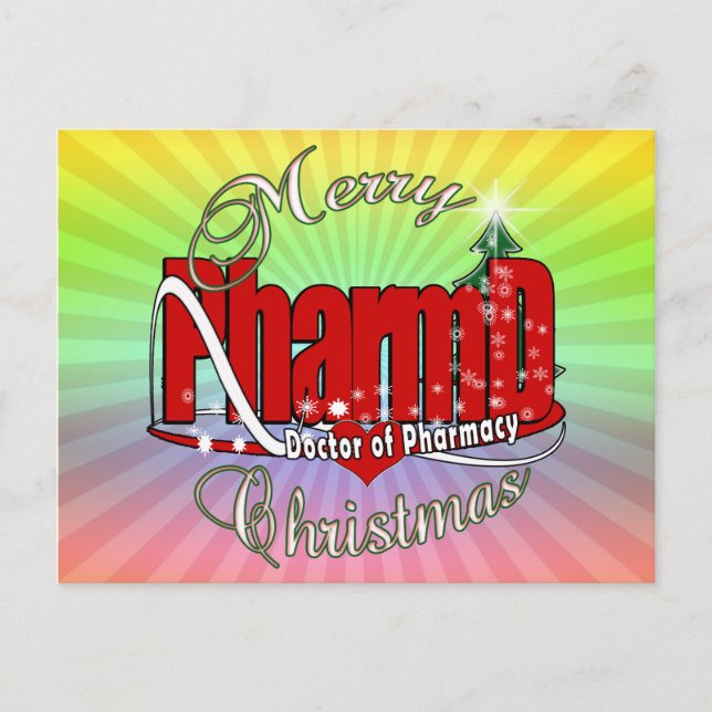 CHRISTMAS PharmD Doctor of Pharmacy Holiday Postcard (Front)