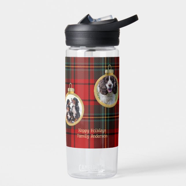 Christmas Photo Baubles Merry Blessing Hope Water Bottle (Left)