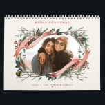 Christmas Photo Calendar<br><div class="desc">Original hand drawn winter branches, holly, photo frame; with full bleed photos on each page and back side.</div>