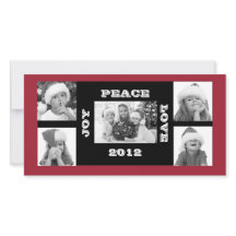 Christmas Photo Card 5 photos Joy Peace Love