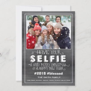 Christmas Photo Card, Holiday Photo Card, Selfie Card
