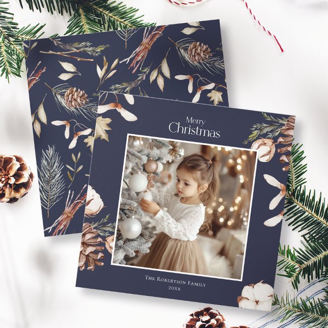 Christmas Photo Card with Winter Pattern (Creator Uploaded)