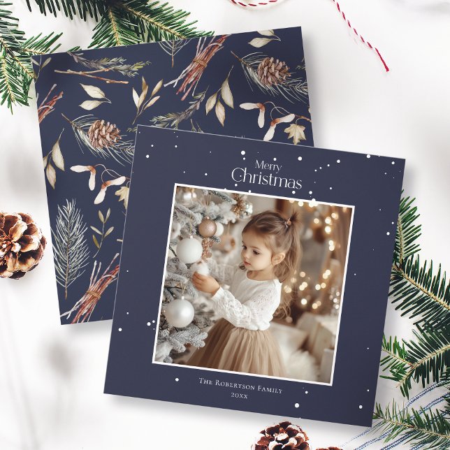 Christmas Photo Card with Winter Pattern (Creator Uploaded)