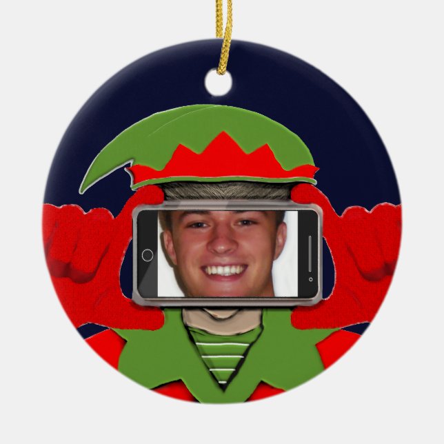 Christmas Photo Ceramic Ornament (Front)