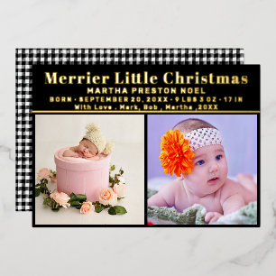 Christmas Photo Collage Birth Announcement