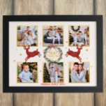 Christmas Photo Collage Family Keepsake Print<br><div class="desc">Capture the magic of the season with this personalised Christmas photo collage keepsake. Featuring six custom photo frames, festive plaid reindeer, and a charming “Merry Christmas” wreath design, this print is perfect for commemorating your favourite holiday moments. A beautiful gift for family or a heartfelt addition to your own décor....</div>