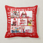 Christmas Photo Collage-Fully Customisable Cushion<br><div class="desc">Add 7 personalised photos to this holiday pillow design and create a memorable treasure for friends and family. Full-colour high quality printing on a festive graphic background filled with graphics and text for your holiday season. To add photos: 1) Go to Personalise it section 2) Click Change and upload your...</div>