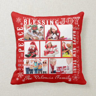 Christmas Photo Collage-Fully Customisable Pillow
