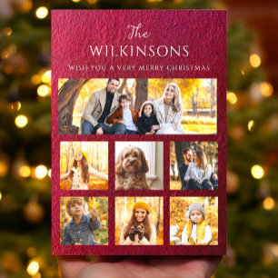 Christmas photo collage modern family  holiday card