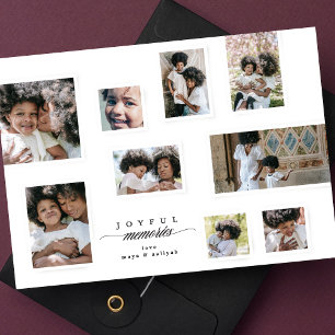 Christmas Photo Collage Modern Joyful Moments Holiday Card