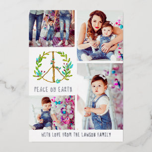 Christmas Photo Collage Peace on Earth Holiday C
