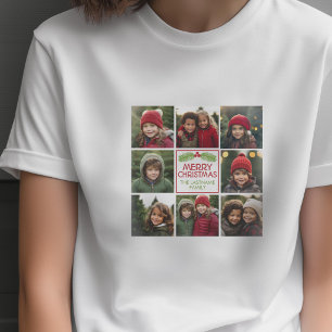 Christmas Photo Collage with Rustic Pine T-Shirt