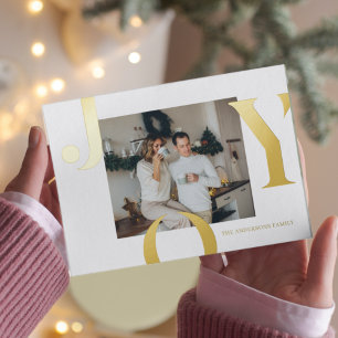 Christmas Photo Family   Gold Joy Postcard