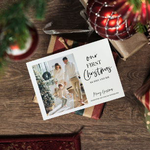 Christmas Photo Family   Our First Christmas Postcard