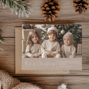 Christmas Photo Family   Red Joy Postcard