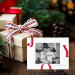 Christmas Photo Family | Red Joy Postcard<br><div class="desc">Christmas Photo Family | Red Joy</div>