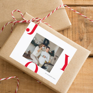 Christmas Photo Family Red Joy Postcard