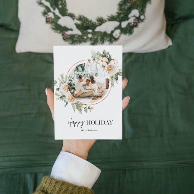 Christmas Photo & Floral Wreath |Happy Holiday (Creator Uploaded)