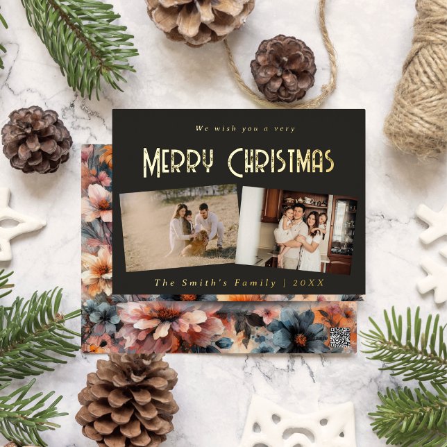 Christmas photo foil holiday postcard (Creator Uploaded)