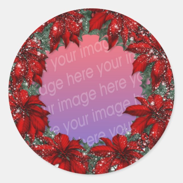Christmas Photo Frames Classic Round Sticker (Front)