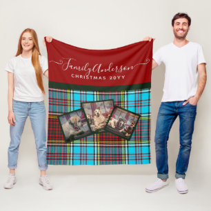 CHRISTMAS PHOTO GIFT - Anderson Tartan Collage Fleece Blanket