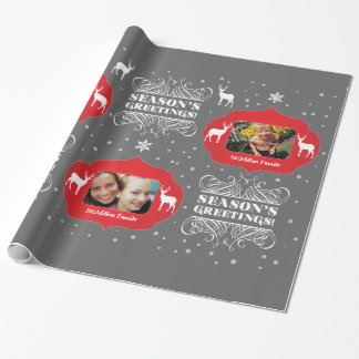 Christmas Photo Gift Season's Greetings Wrapper Wrapping Paper
