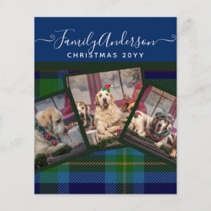 CHRISTMAS PHOTO GIFTS - Miller TARTAN Blue Collage Flyer