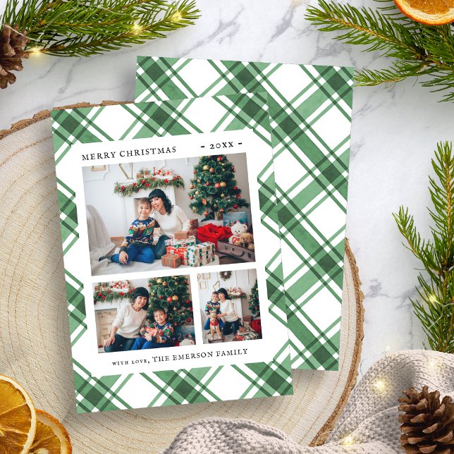 Christmas Photo Green Plaid Holiday Card (Christmas Photo Green Plaid Holiday Card
)