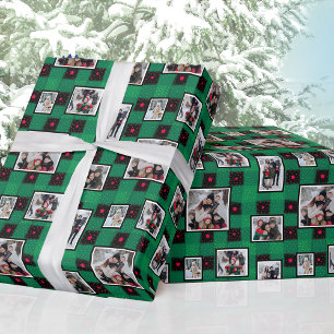 Christmas Photo Green Wrapping Paper 