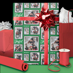 Christmas Photo Green Wrapping Paper 