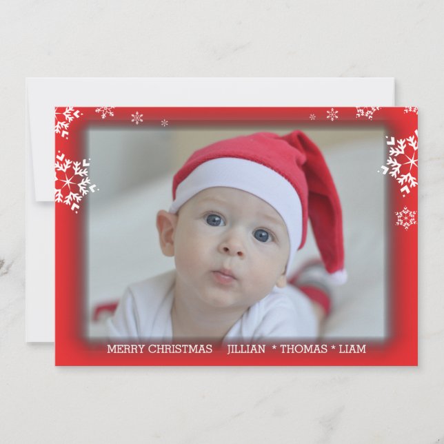 Christmas Photo Holiday Snowflake Invitation (Front)