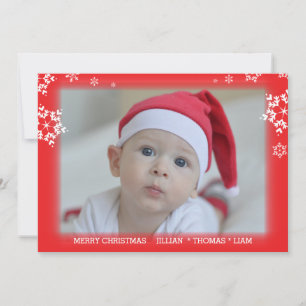 Christmas Photo Holiday Snowflake Invitation