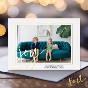 Christmas Photo Horizontal - with Gold JOY Foil Holiday Card