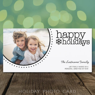 Christmas Photo - Modern, Minimal Black White Holiday Card