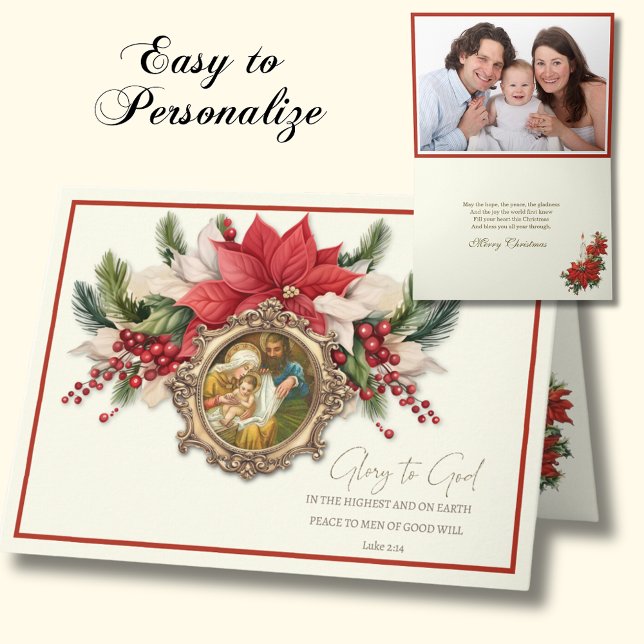 Christmas Photo Nativity Jesus Mary Joseph Holiday Card (Creator Uploaded)