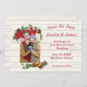 Christmas Photo Save the Date Invitation